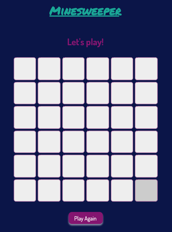 Showing screenshot of a Minesweeper game.